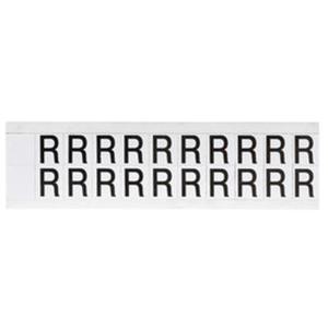 Individual Number & Letter Labels - R, Black on White, 5/8", 20