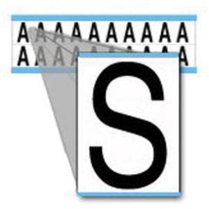 Individual Number & Letter Labels - S, Black on White, 5/8", 20