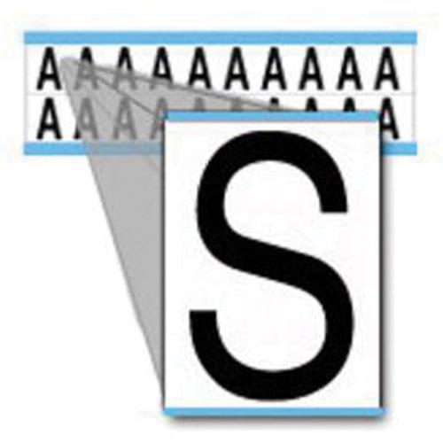Individual Number & Letter Labels - S, Black on White, 5/8", 20