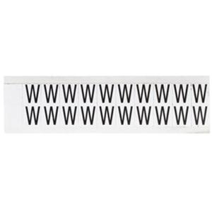 Individual Number & Letter Labels - W, Black on White, 5/8", 20