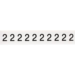 Individual Number and Letter Labels - 2, Black on White, 2", 10