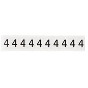 Individual Number and Letter Labels - 4, Black on White, 1", 10