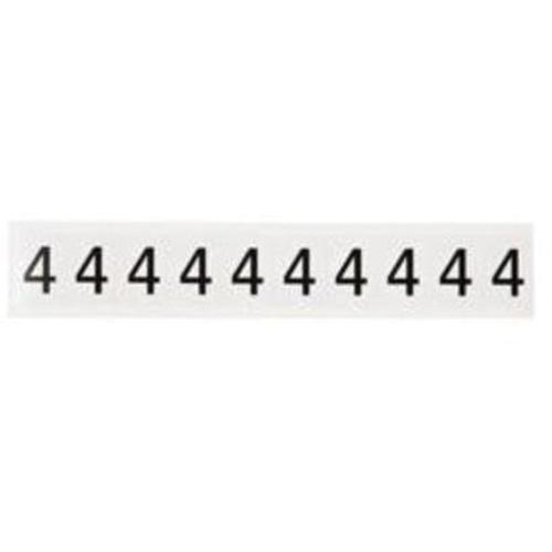 Individual Number and Letter Labels - 4, Black on White, 1", 10