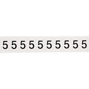 Individual Number and Letter Labels - 5, Black on White, 1", 10