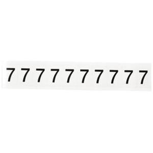 Individual Number and Letter Label - 7, Black on White, 1", 10