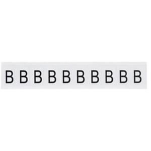 Individual Number and Letter Labels - B, Black on White, 1", 10