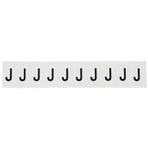 Individual Number and Letter Labels - J, Black on White, 1", 10