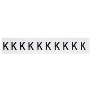 Individual Number and Letter Labels - K, Black on White, 1", 10