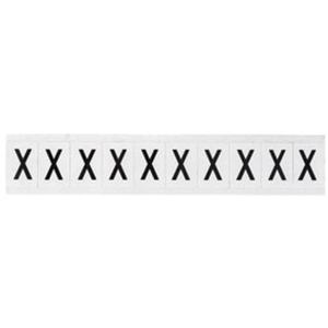 Individual Number & Letter Labels - X, Black on White, 1", 10