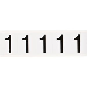 Individual Number and Letter Labels - 1, Black on White, 2", 5