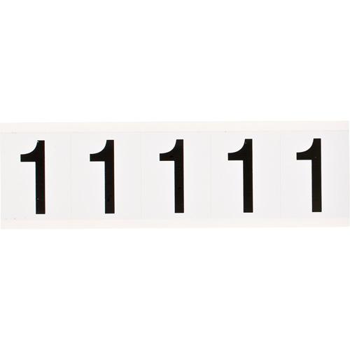 Individual Number and Letter Labels - 1, Black on White, 2", 5