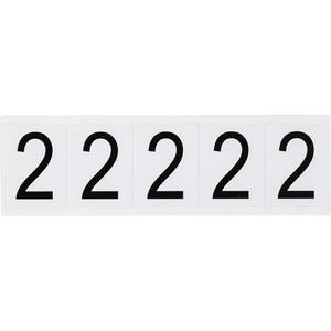 Individual Number and Letter Labels - 2, Black on White, 2", 5