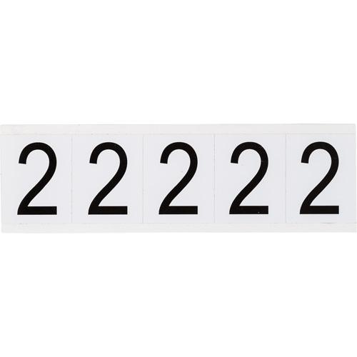 Individual Number and Letter Labels - 2, Black on White, 2", 5