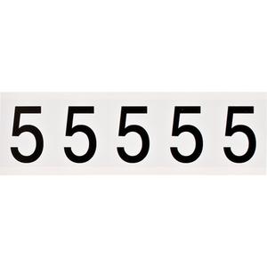 Individual Number and Letter Labels - 5, Black on White, 2", 10