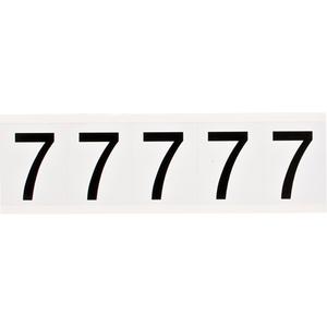 Individual Number and Letter Label - 7, Black on White, 2", 5