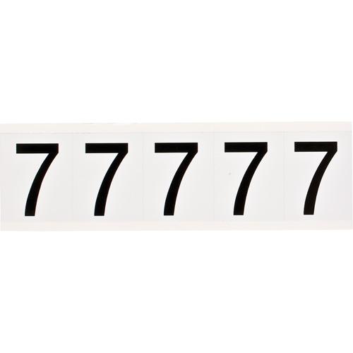 Individual Number and Letter Label - 7, Black on White, 2", 5
