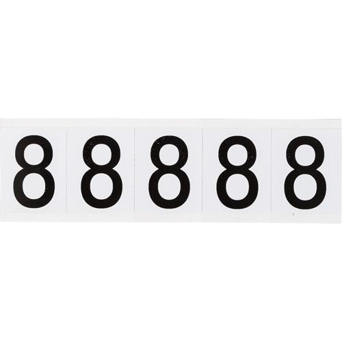 Individual Number and Letter Labels - 8, Black on White, 2", 5