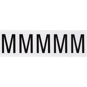 Individual Number & Letter Labels - M, Black on White, 2", 5