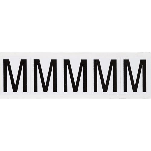 Individual Number & Letter Labels - M, Black on White, 2", 5