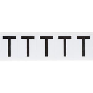 Individual Number & Letter Labels - T, Black on White, 2", 5