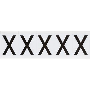Individual Number & Letter Labels - X, Black on White, 2", 5