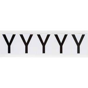 Individual Number & Letter Labels - Y, Black on White, 2", 5