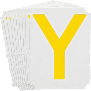 Quick-Align® Individual Gothic Number & Letter Labels - Y, Yellow, 4"