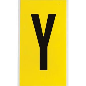 Repositionable Individual Number & Letter Labels - Y, Black on Yellow, 6"