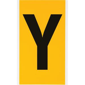 Individual Number & Letter Labels - Y, Black on Yellow, 6"
