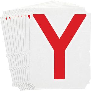 Quick-Align® Individual Gothic Number & Letter Labels - Y, Red, 4"