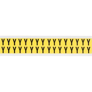 Repositionable Individual Number & Letter Labels - Y, Black on Yellow, 5/8", 32