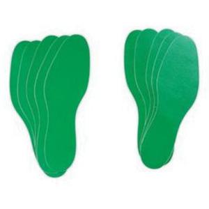 Floor Marking Labels - Green, Vinyl, 3.75", 12", Footprint, Package, 10
