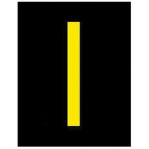 Reflective Individual Number and Letter Labels - I, Yellow on Black, 2-1/2"