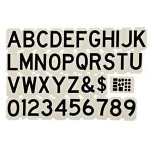 Quick-Align® Individual Gothic Labels Kit - Assorted Numbers/Letters/Punctuation, Black, 3"