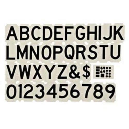 Quick-Align® Individual Gothic Labels Kit - Assorted Numbers/Letters/Punctuation, Black, 3"