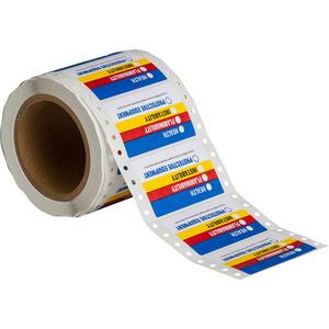"Protective Equipment" Self-Laminating Labels - Paper, Roll, 1-7/8", 3", Self-Adhesive, Health Flammability Instability Protective Equipment, Pack, 500