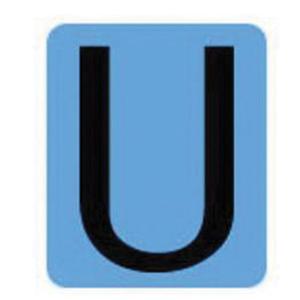 Condensed Quick-Align® Individual Gothic Number & Letter Labels - U, Black, 2"