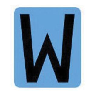 Quick-Align® Individual Gothic Number & Letter Labels - W, Black, 2"