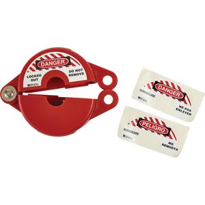 Valve Lockout - Gate, Polypropylene, Red, Mechanical Risk, Danger Locked Out Do Not Remove