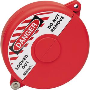 Valve Lockout - Gate, Polypropylene, Red, Mechanical Risk, Danger Locked Out Do Not Remove