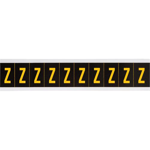 Individual Number & Letter Labels - Z, Yellow on Black, 2", 10