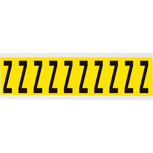 Repositionable Individual Number & Letter Labels - Z, Black on Yellow, 2", 10