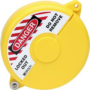Valve Lockout - Gate, Polypropylene, Yellow, Mechanical Risk, Danger Locked Out Do Not Remove