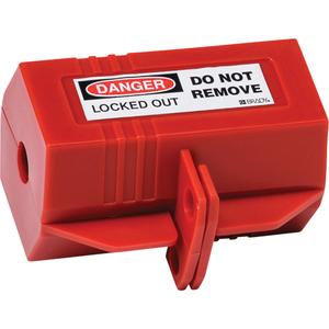 Lockout - Plug, Polypropylene, Red, Electrical, Danger Locked Out Do Not Remove