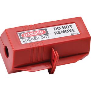 Lockout - Plug, Red, Polypropylene, Electrical, Danger Locked Out Do Not Remove