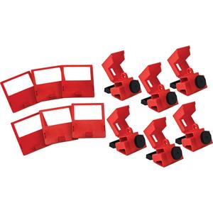 Clamp-On Lockout - Circuit Breaker, Polypropylene, Red, Electrical