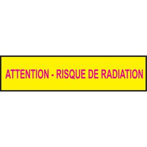 Barricade Tape - 3.5 mils, 1000', 3", Magenta on Yellow, French, HEAVY-DUTY, Attention-Risques de Radiation, Legend is on 2 lines