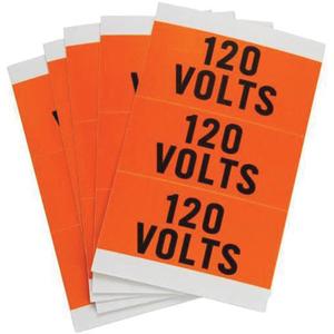 Porta-Pack "120 Volts" Labels - Cloth, Orange, 0.5625", 3.25", 3