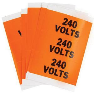 Porta-Pack "240 Volts" Labels - Cloth, Orange, 0.5625", 3.25", 3