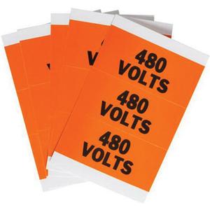 Porta-Pack "480 Volts" Labels - Cloth, Orange, 0.536", 3.25", 3